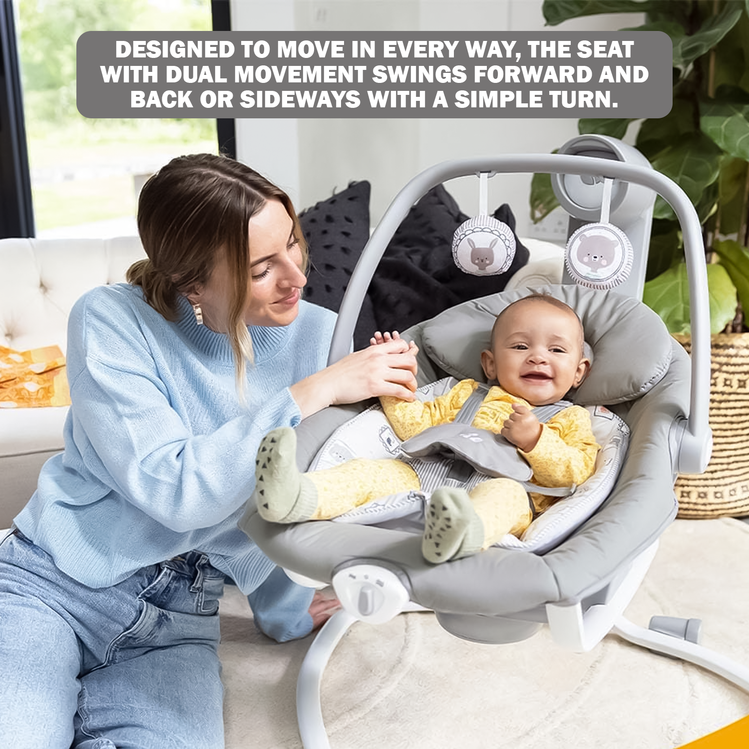 baby in bouncer seat