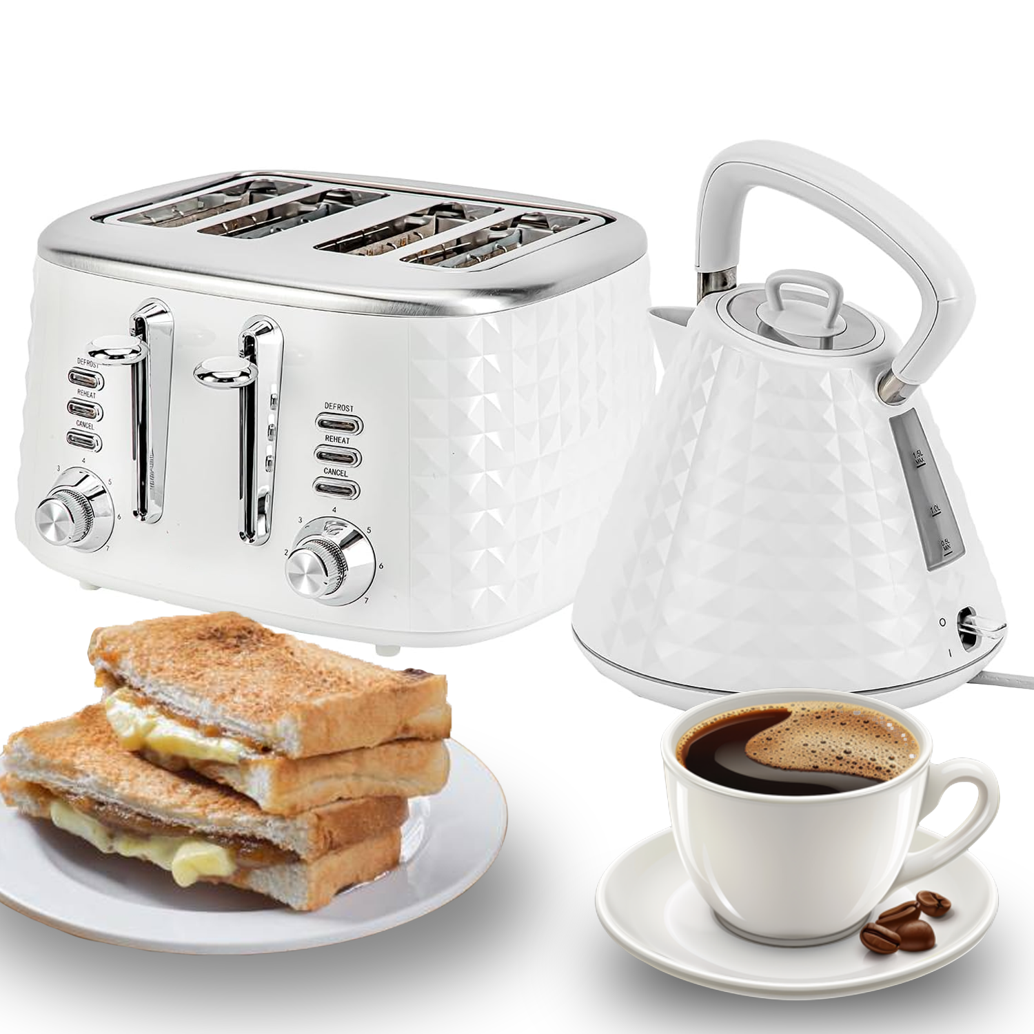 four slice toaster and kettle set