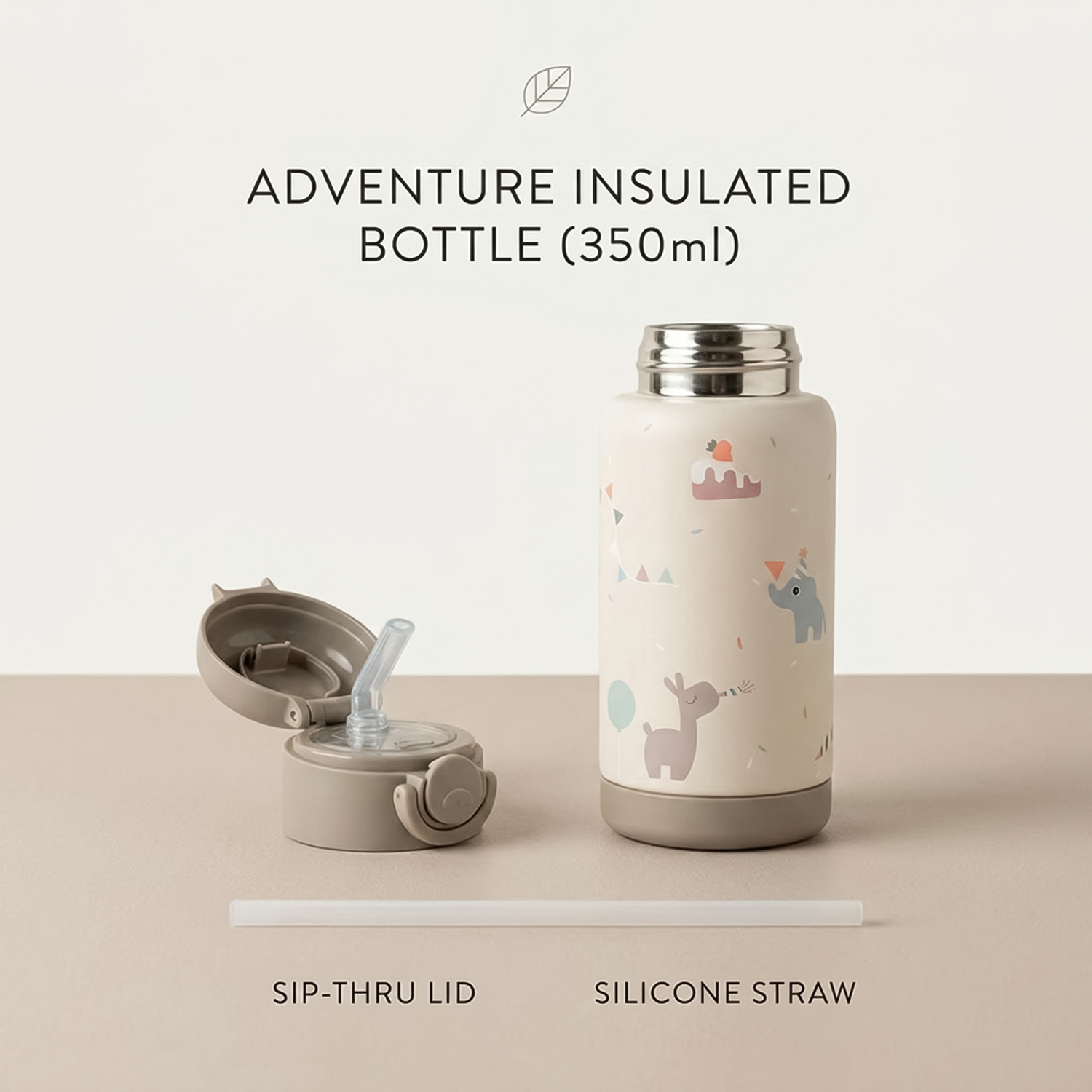 insulated water bottle open