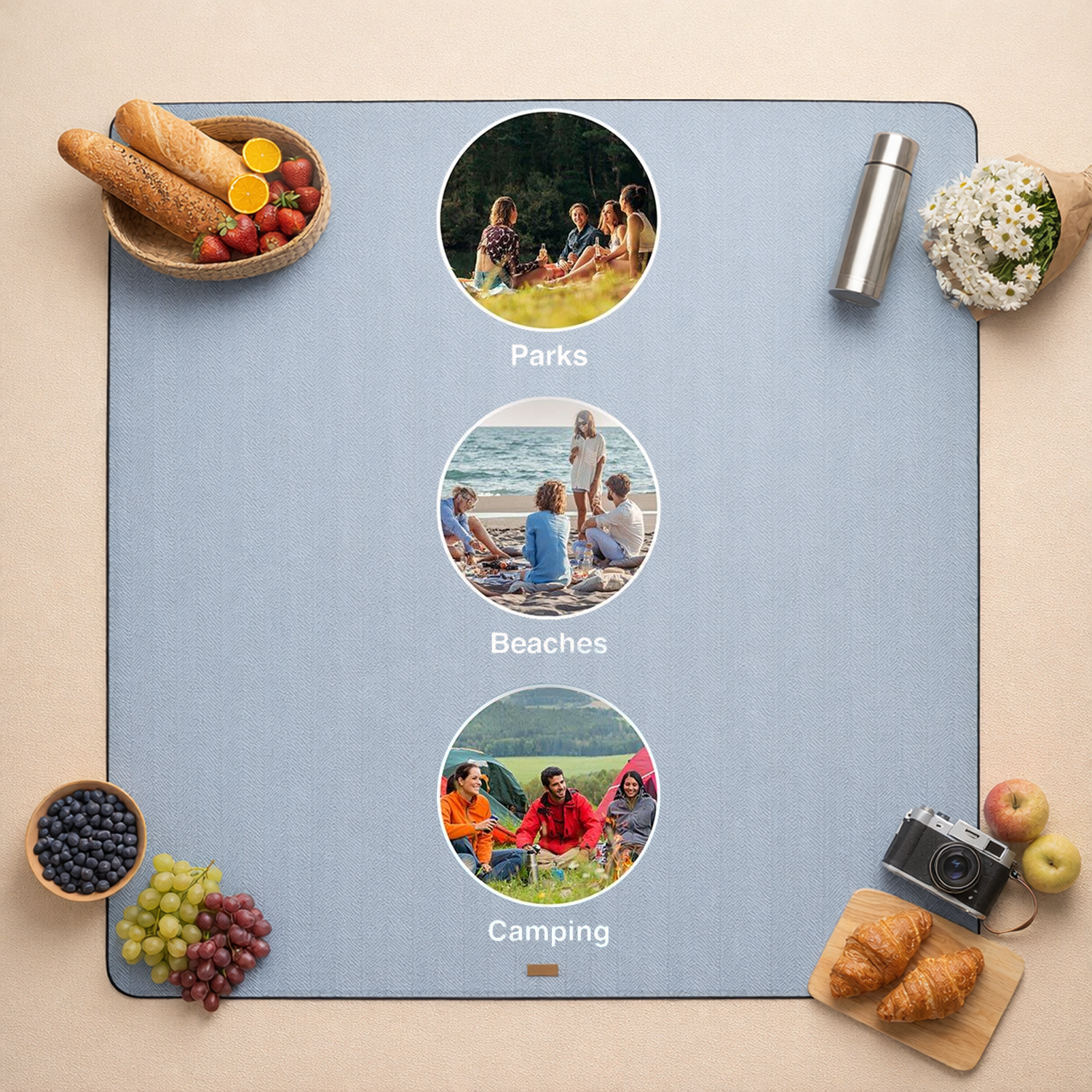 places to use waterproof picnic blanket