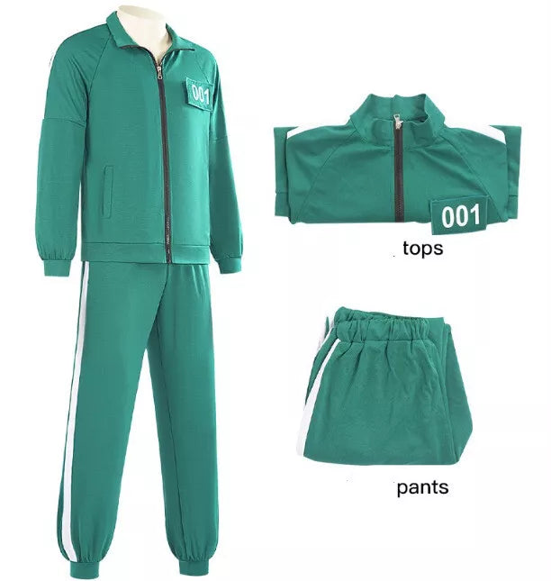 Squid Game Tracksuit – Green Player Uniform Costume for Cosplay, Halloween & Parties