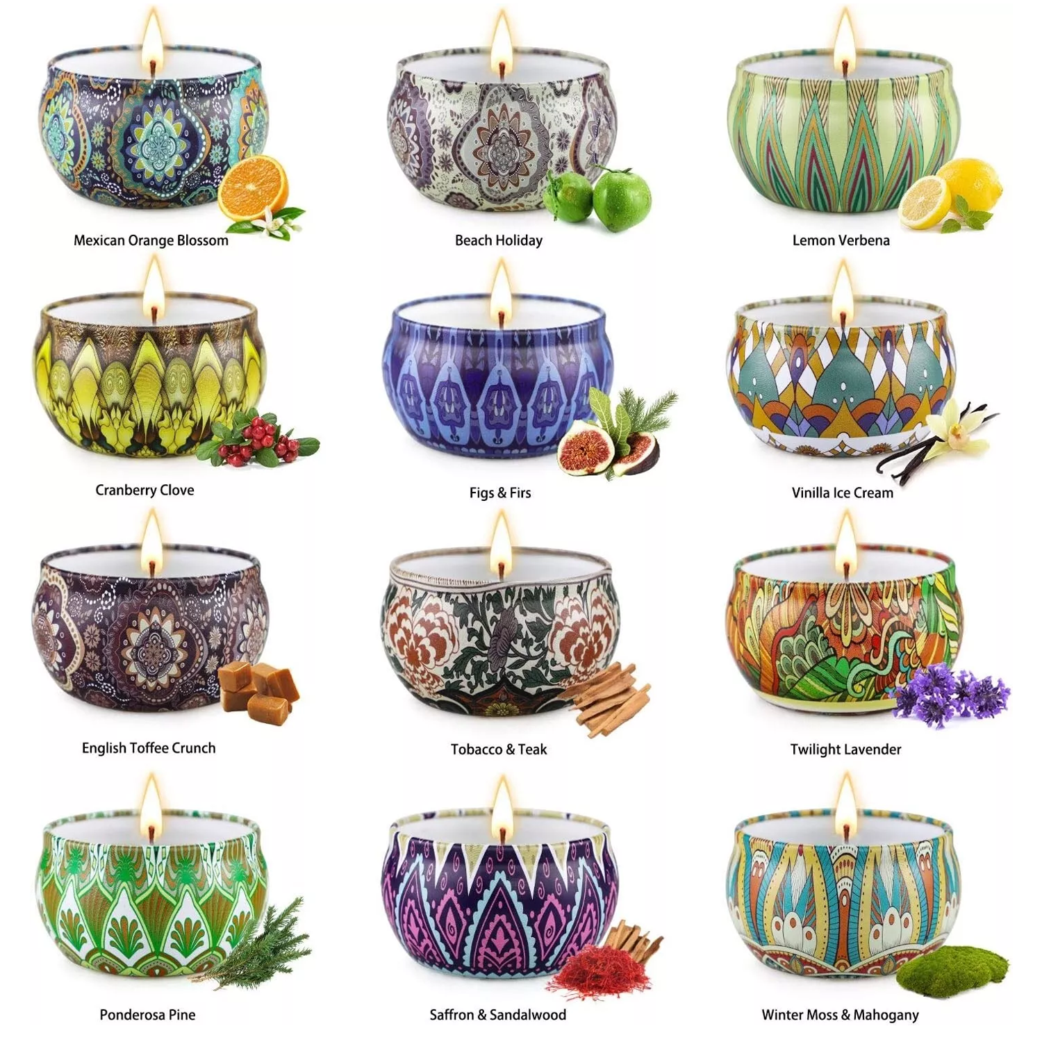 scented candle jar set