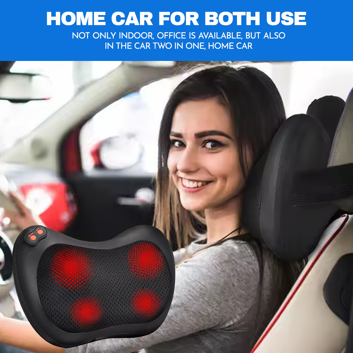 shiatsu heated massage pillow
