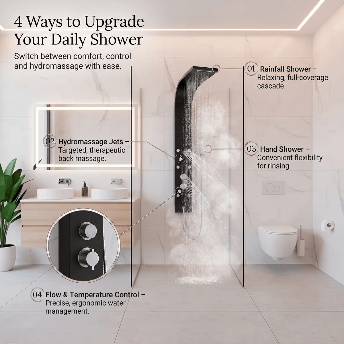 wall mounted shower panel