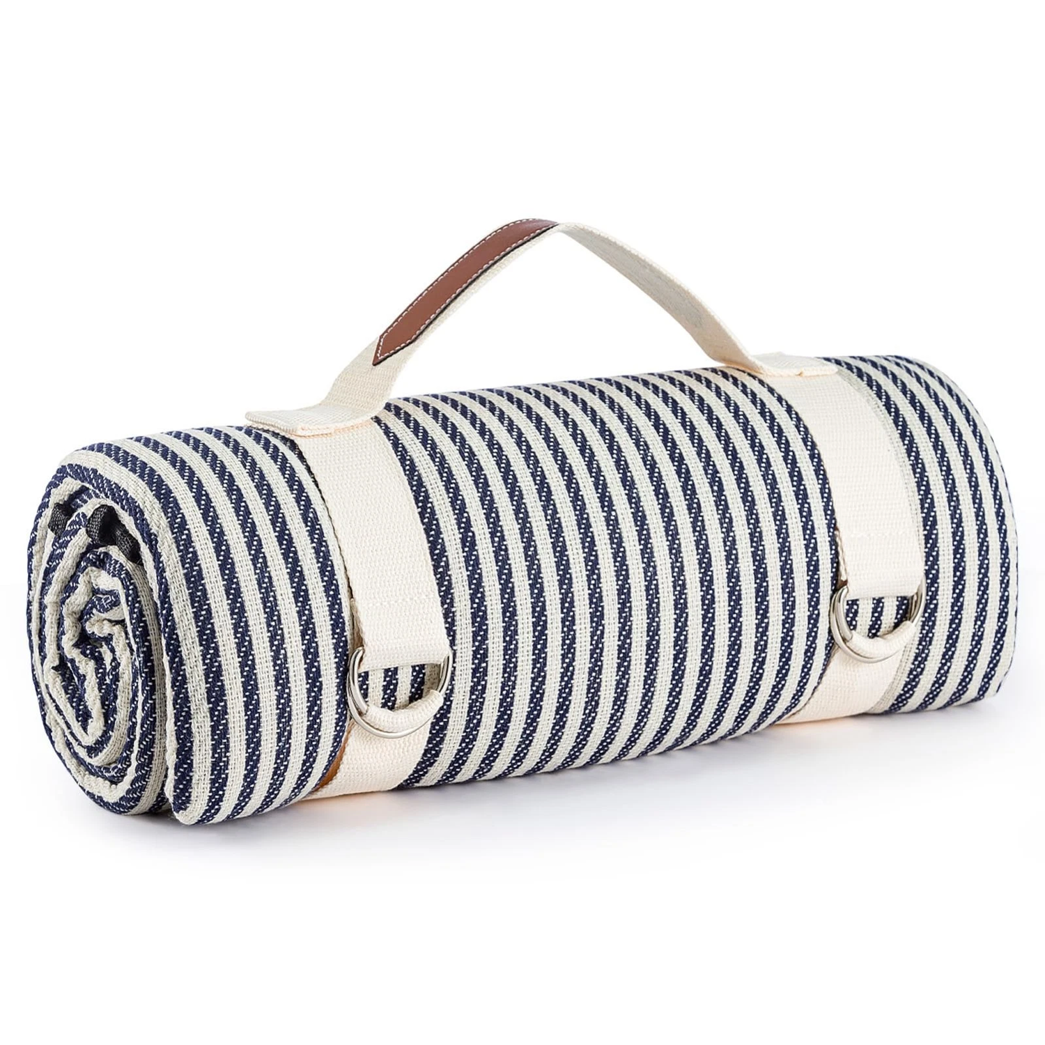 waterproof picnic blanket blue thin stripes