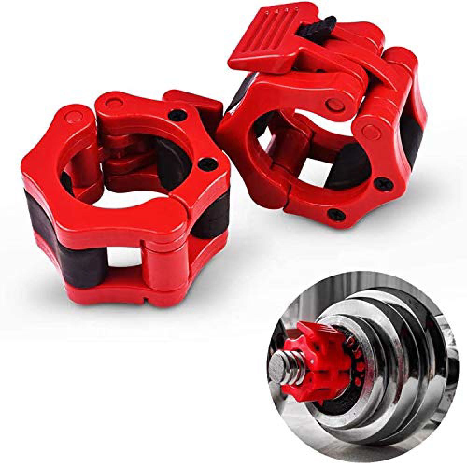 Iron Lab Olympic Barbell Collar Pair - 2" Inch Pro ABS Locking Set of 2 Black Clamps Perfect for Pro Crossfit Strong Lifts