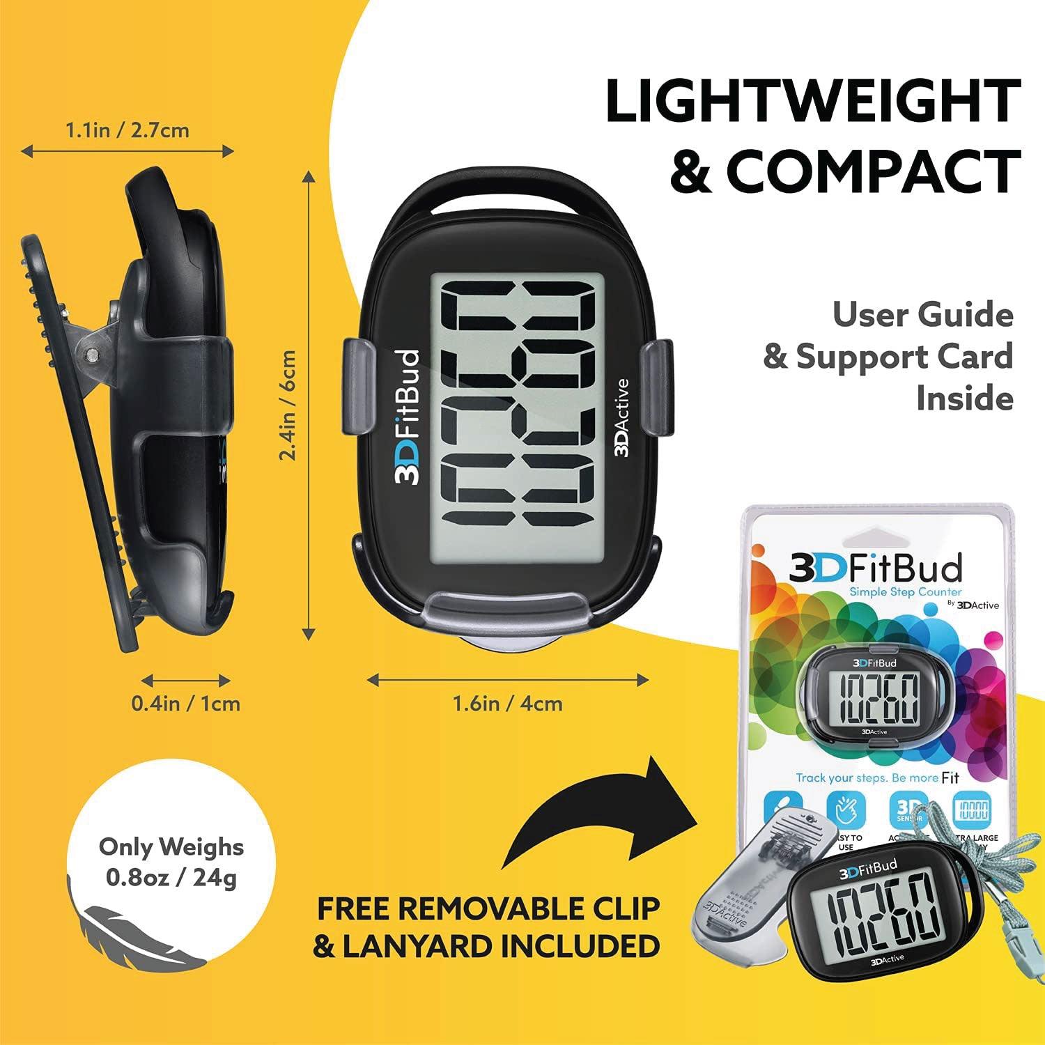 Simple Step Counter - Simple Step Counter Walking 3D Pedometer with Clip and Lanyard, A420S