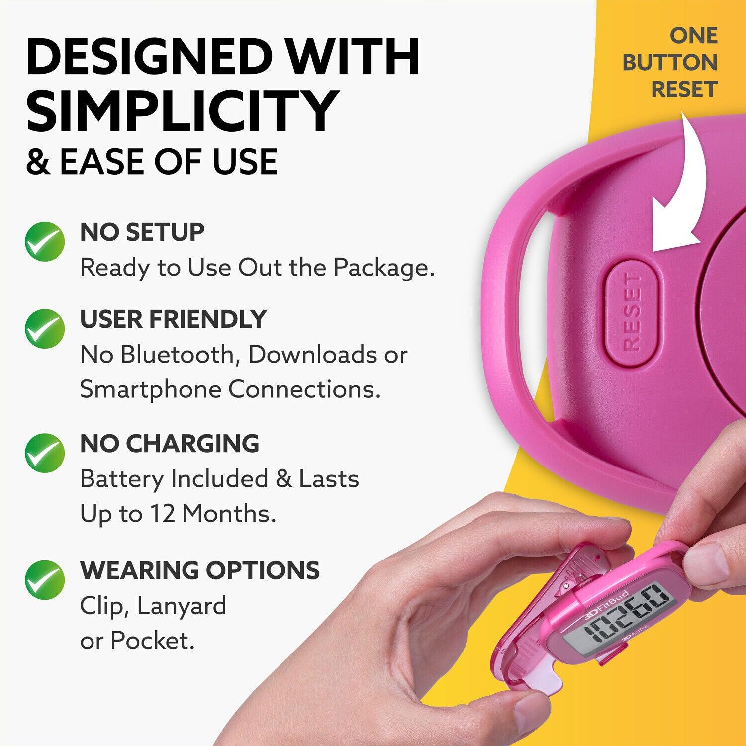 Simple Step Counter - Simple Step Counter Walking 3D Pedometer with Clip and Lanyard, A420S