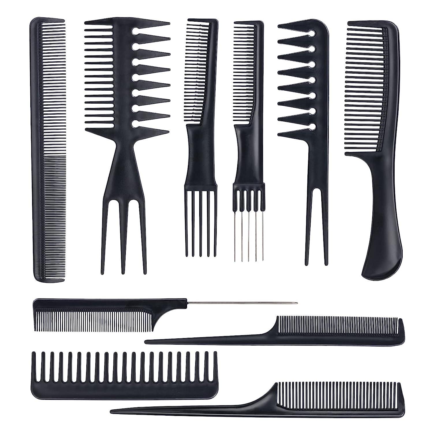 Hairdressing Combs Sets - 10 Pcs Hair Styling Comb Set Professional