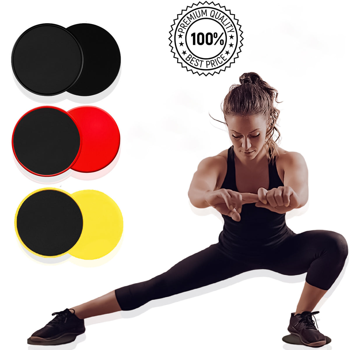 iQinQi Exercise Sliders, Dual Sided Core Sliders, Gliders Exercise