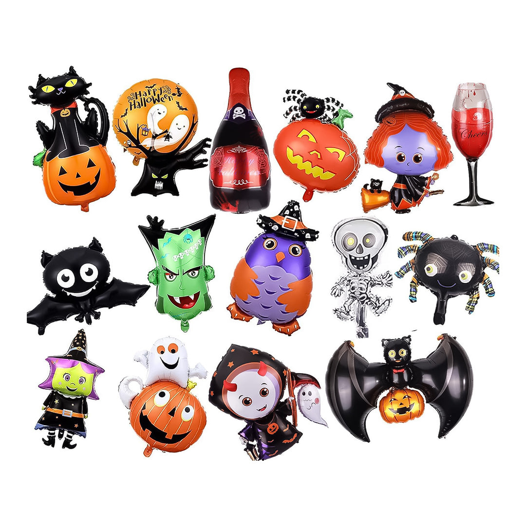 Halloween Decorations With Balloons - 30x Halloween Foil Balloons Party Decor Ghost Bat Cat Spider Pumpkin Skull Witch