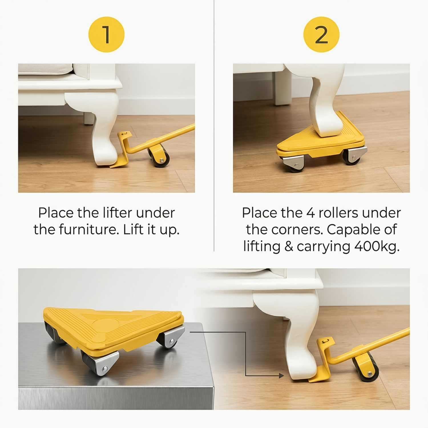 Furniture Moving Wheels - Heavy Furniture Lifter Shifter Remover Roller Wheels Moving Mover Tools Kit Set
