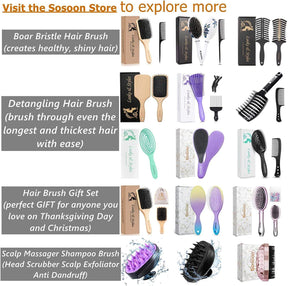 Luxury Hair Brush Set - 5pk Hair Brush Set for Women