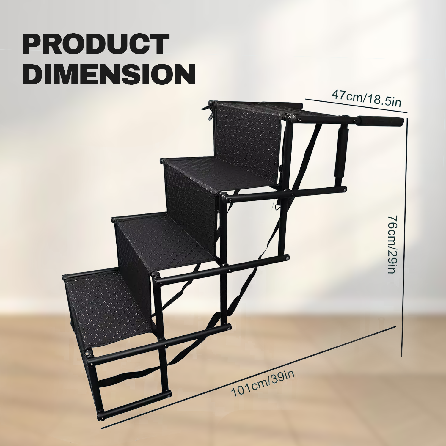 Adjustable folding dog stairs for pet comfort