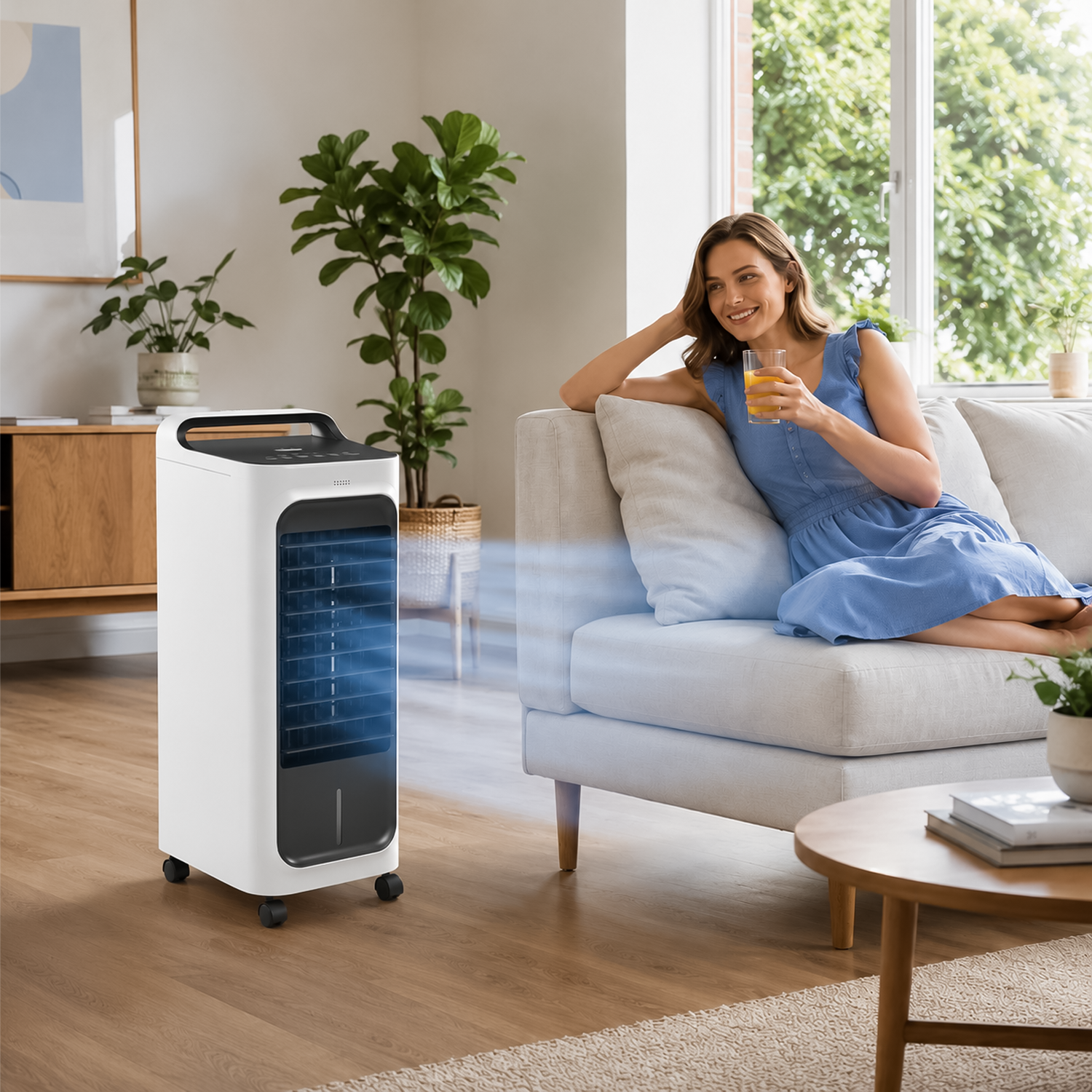 Portable Air Conditioner - 2L/4L/5L Air Cooler Evaporative Oscillating Unit Ice Fan W/ Remote Swing AC