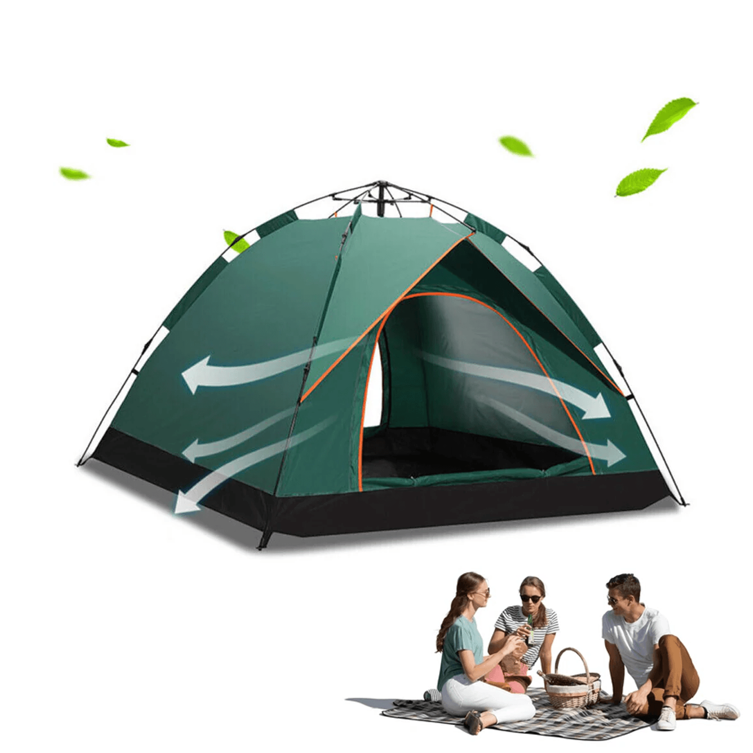 pop up tents uk Automatic Pop-up Tent - 2-3 Man Instant Double Layer Camping Tent