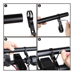 Bike Handlebar Extender - 2PCS Clamp Brackets and 1PC Hex Wrench, Aluminum Universal Bicycle Handlebar Extension for Bicycle Light, Speedometer