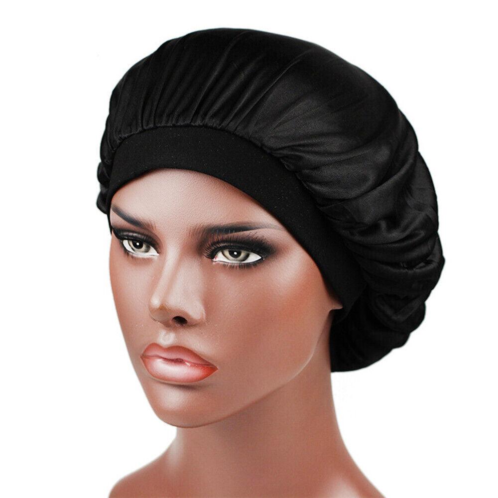 Black Satin Hair Bonnet