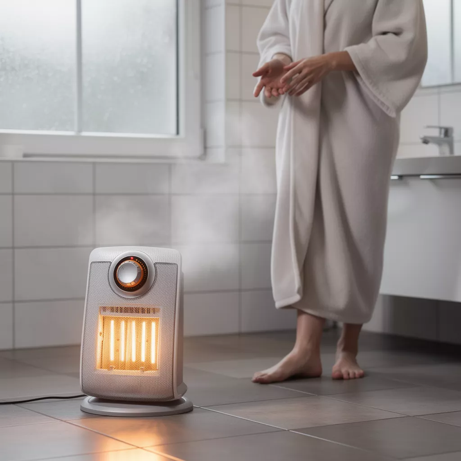 Ceramic space heater with thermostat control