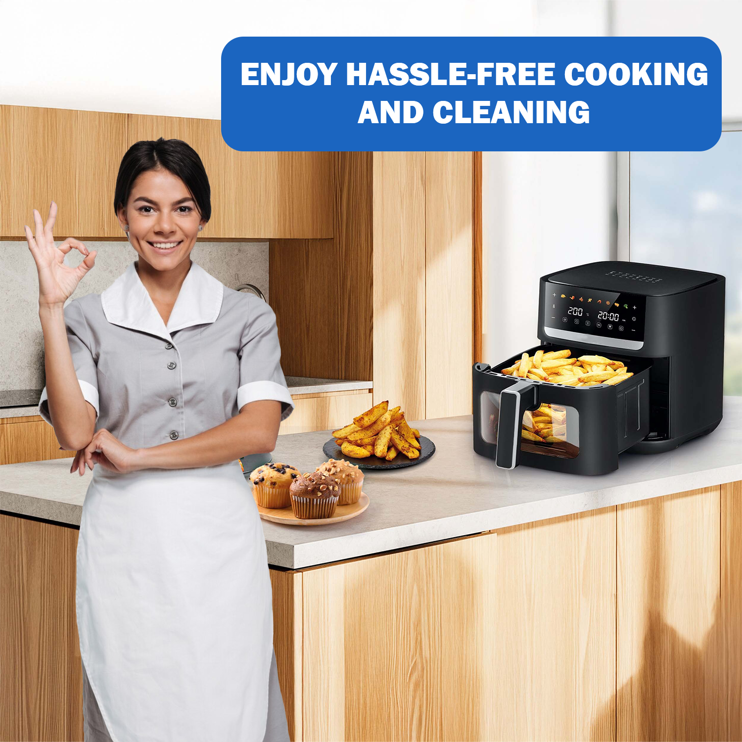 Compact air fryer for small kitchens