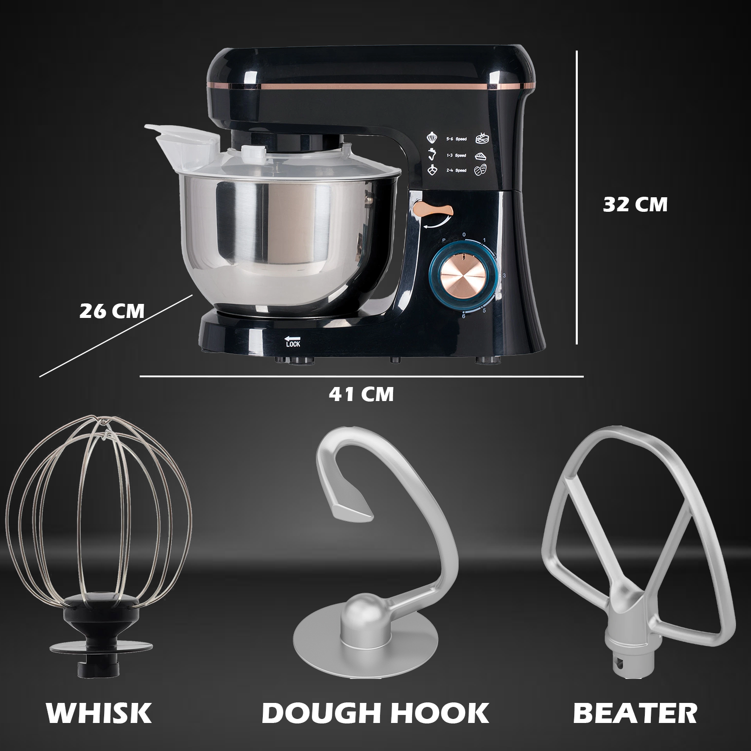 Compact stand mixer for home cooking