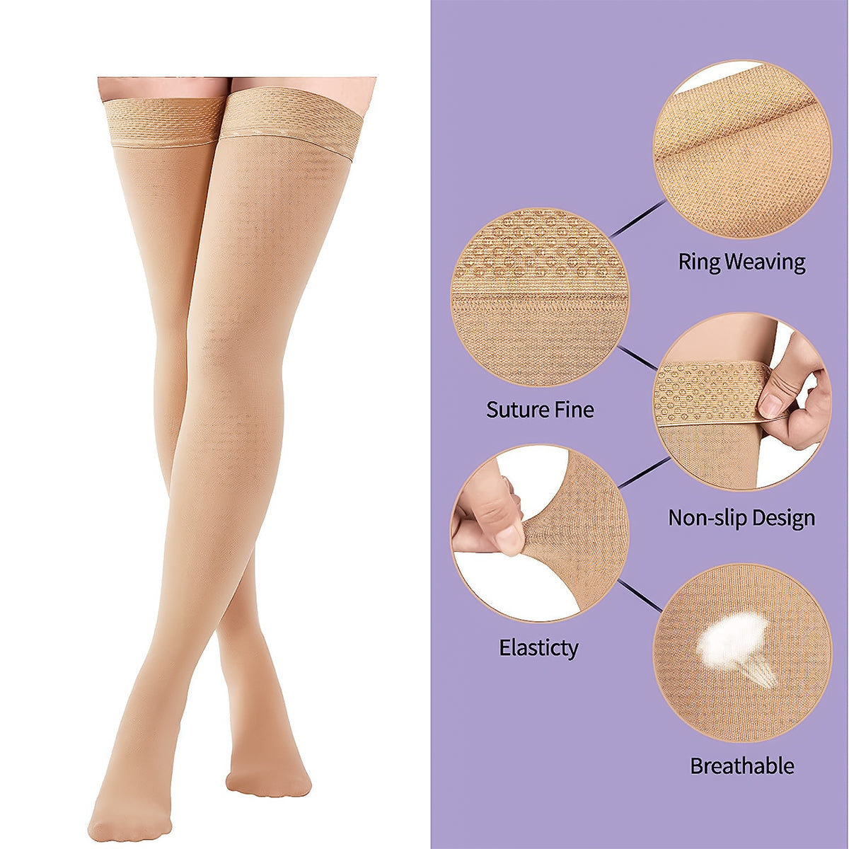 Medical Compression Stockings UK - Support Stockings 20-30 mmHg Graduated  Support Socks Relief Calf Men Women