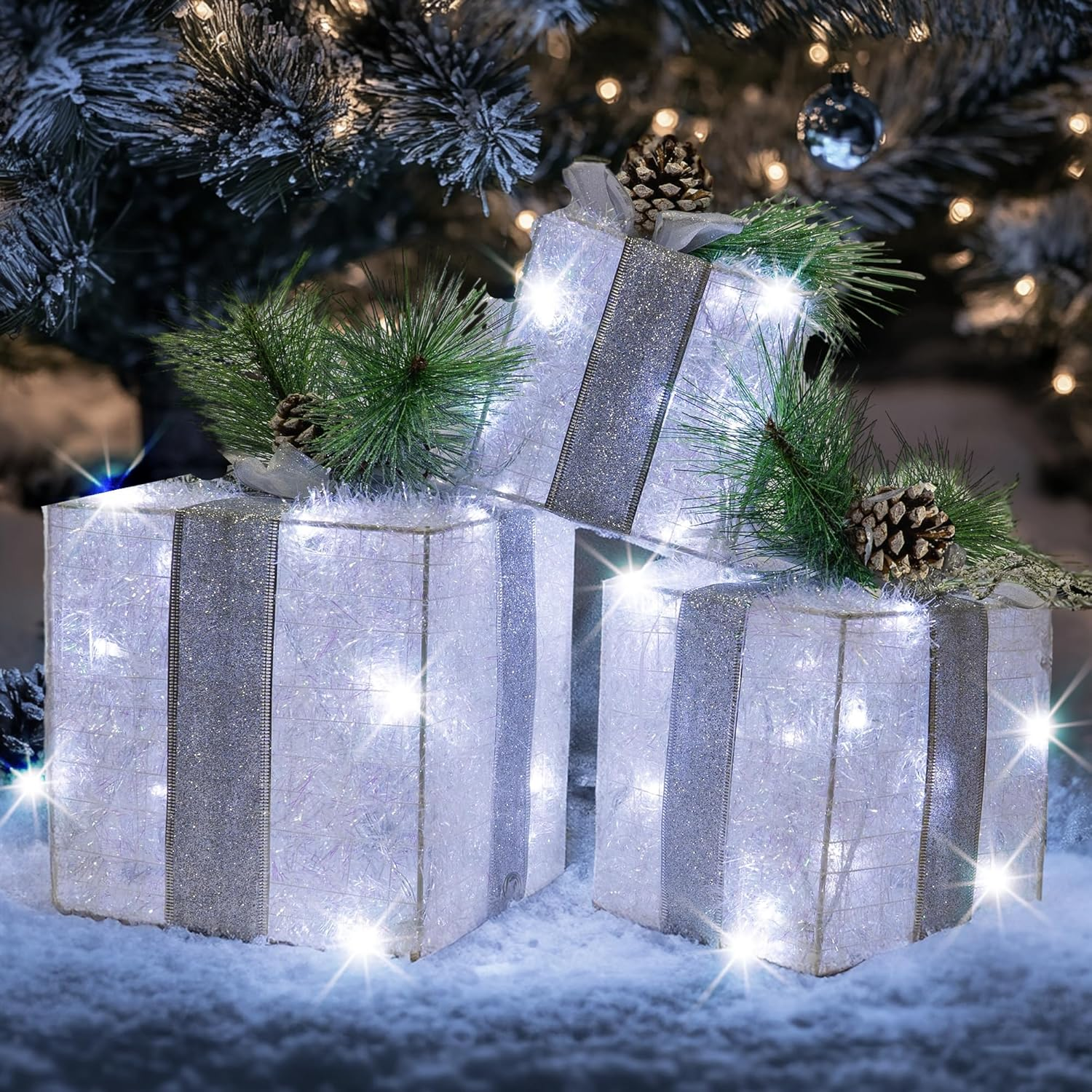 Decorative LED presents for Christmas display