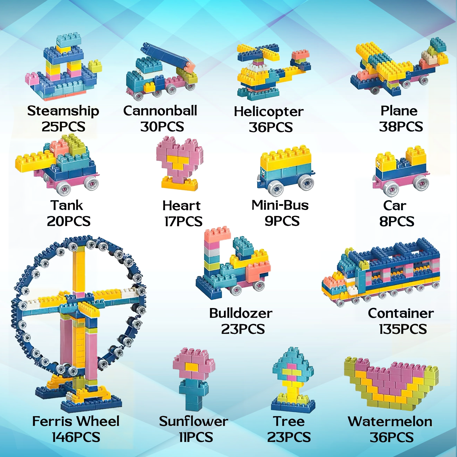 Educational construction toy bricks set