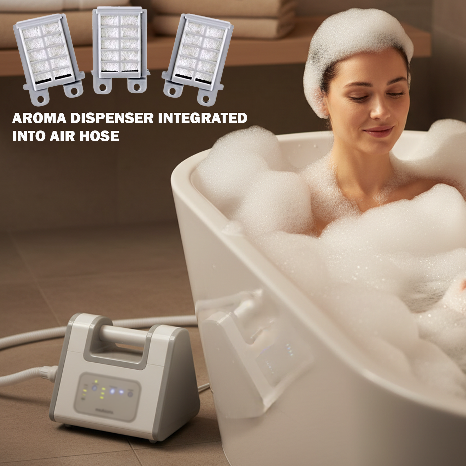 Electric bubble bath mat for home spa use