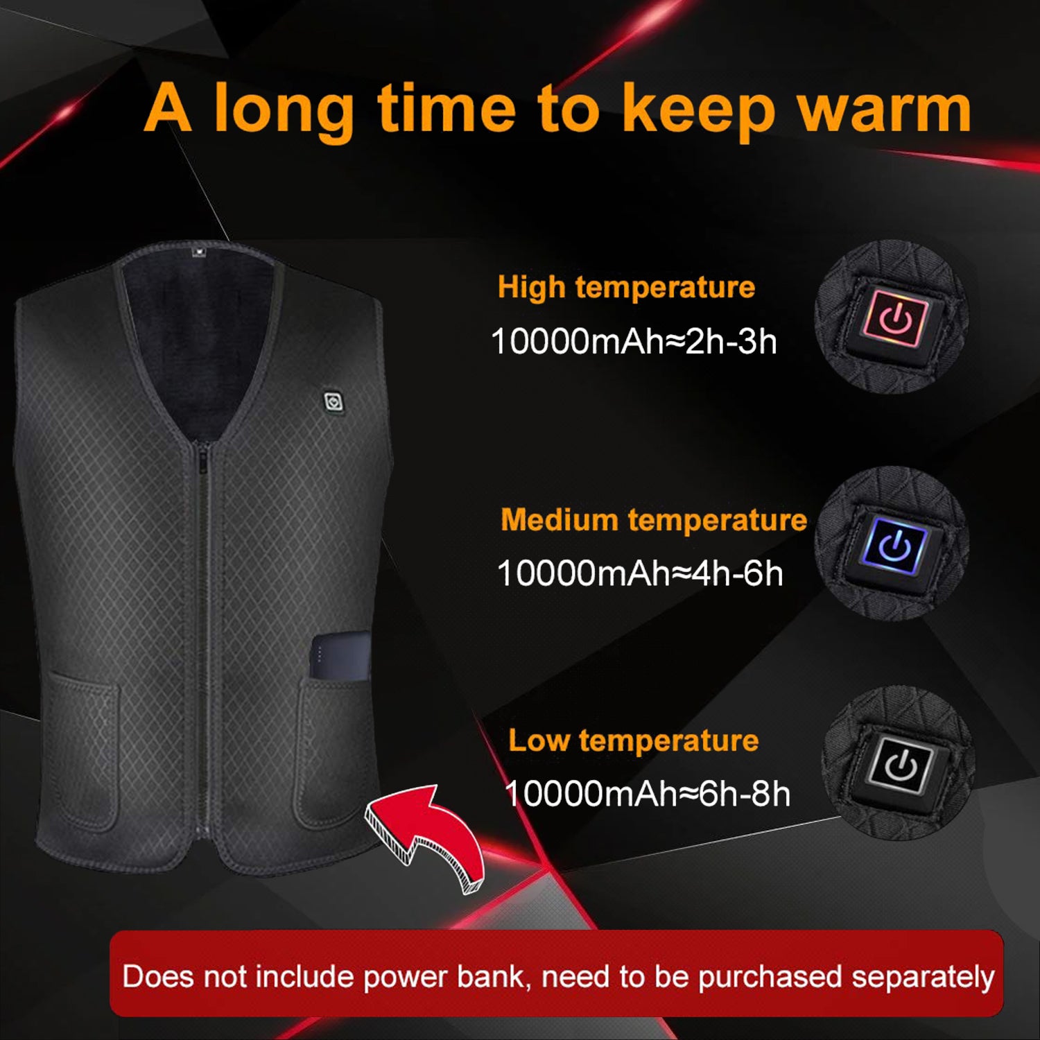 Electric heated jacket for cold winter weather