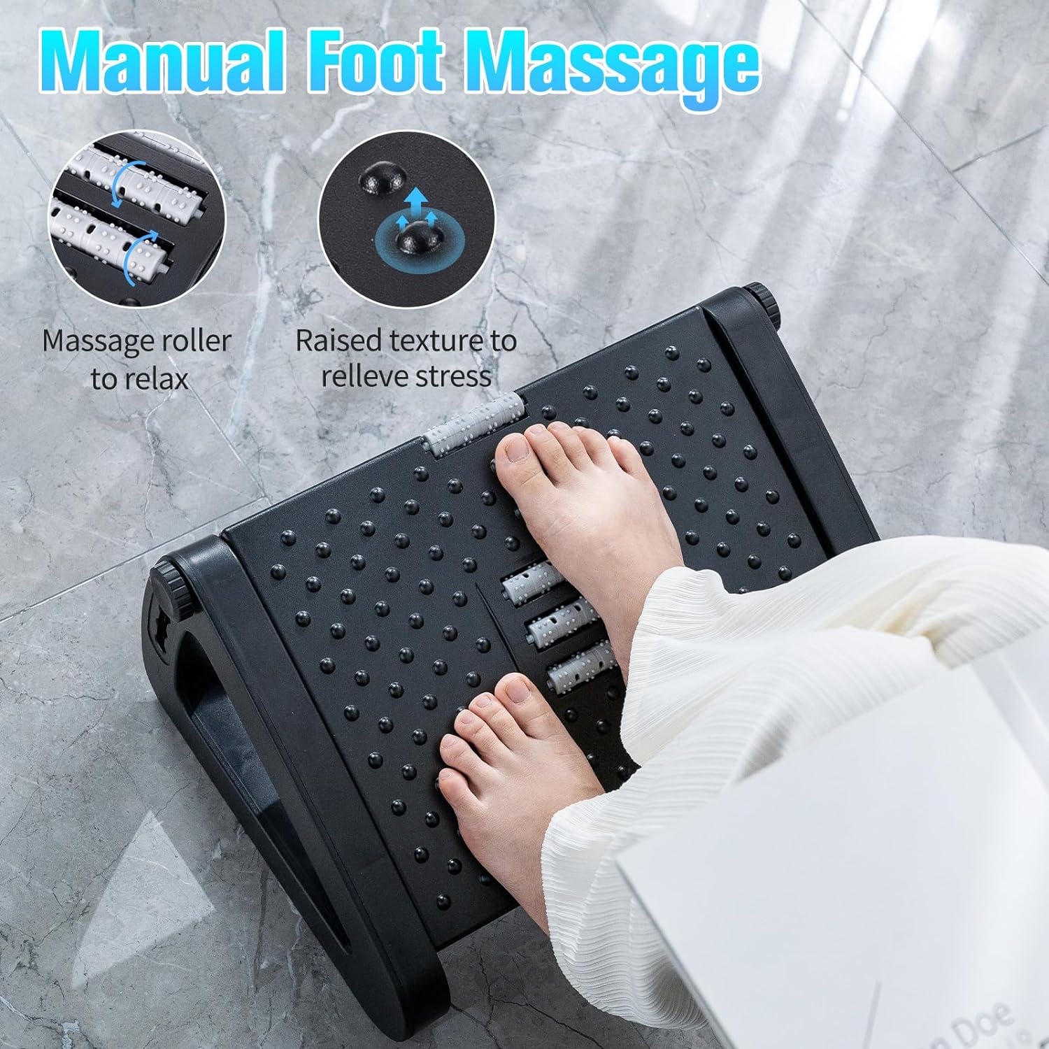 1pc Footrest Massager For Under Desk Use, Ergonomic Foot Rest With Massage  Surface, Suitable For Home Office Footstool