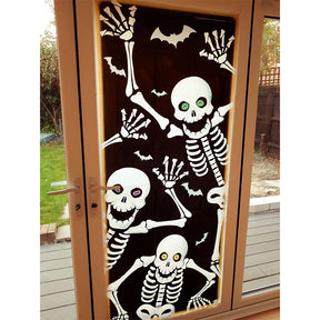 Scary Halloween Posters - Skeleton Door Cover Wall Scene Setter Halloween Decoration Poster Horror