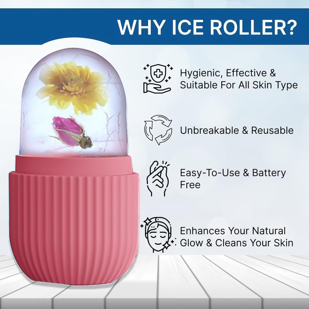Ice Facial Roller - Silicone Facial Cube for Eyes Neck Massager