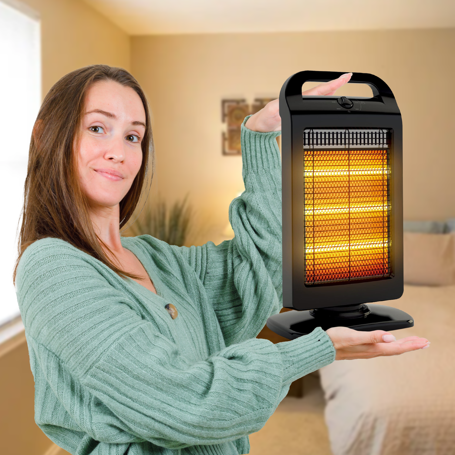 Fast heating electric room heater for winter