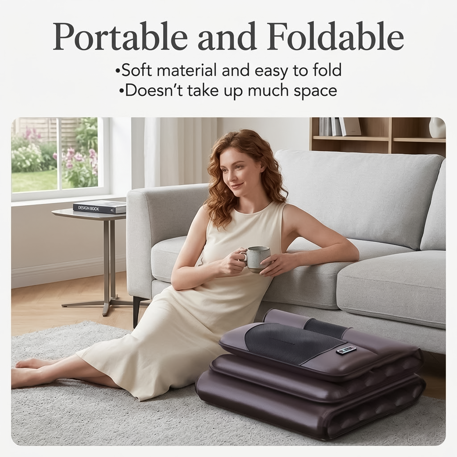 Foldable full body massage mat with heat function