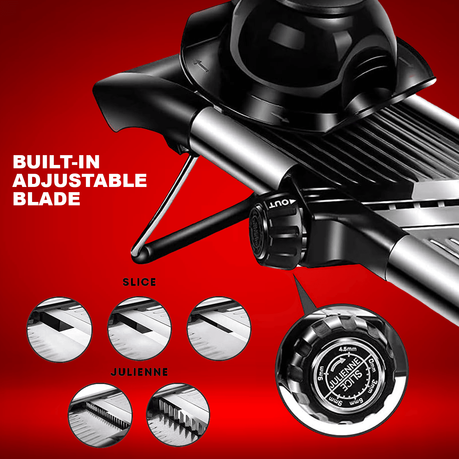 Food slicer for making thin slices of vegetables