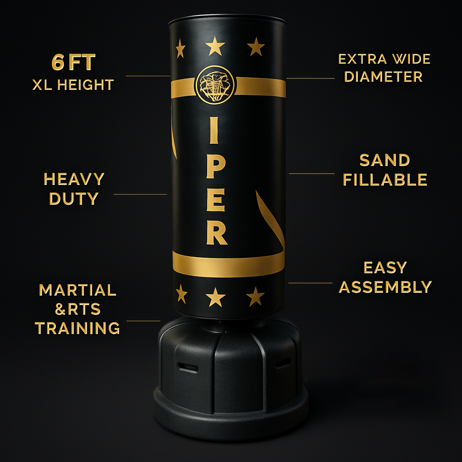 Freestanding boxing bag with stable base