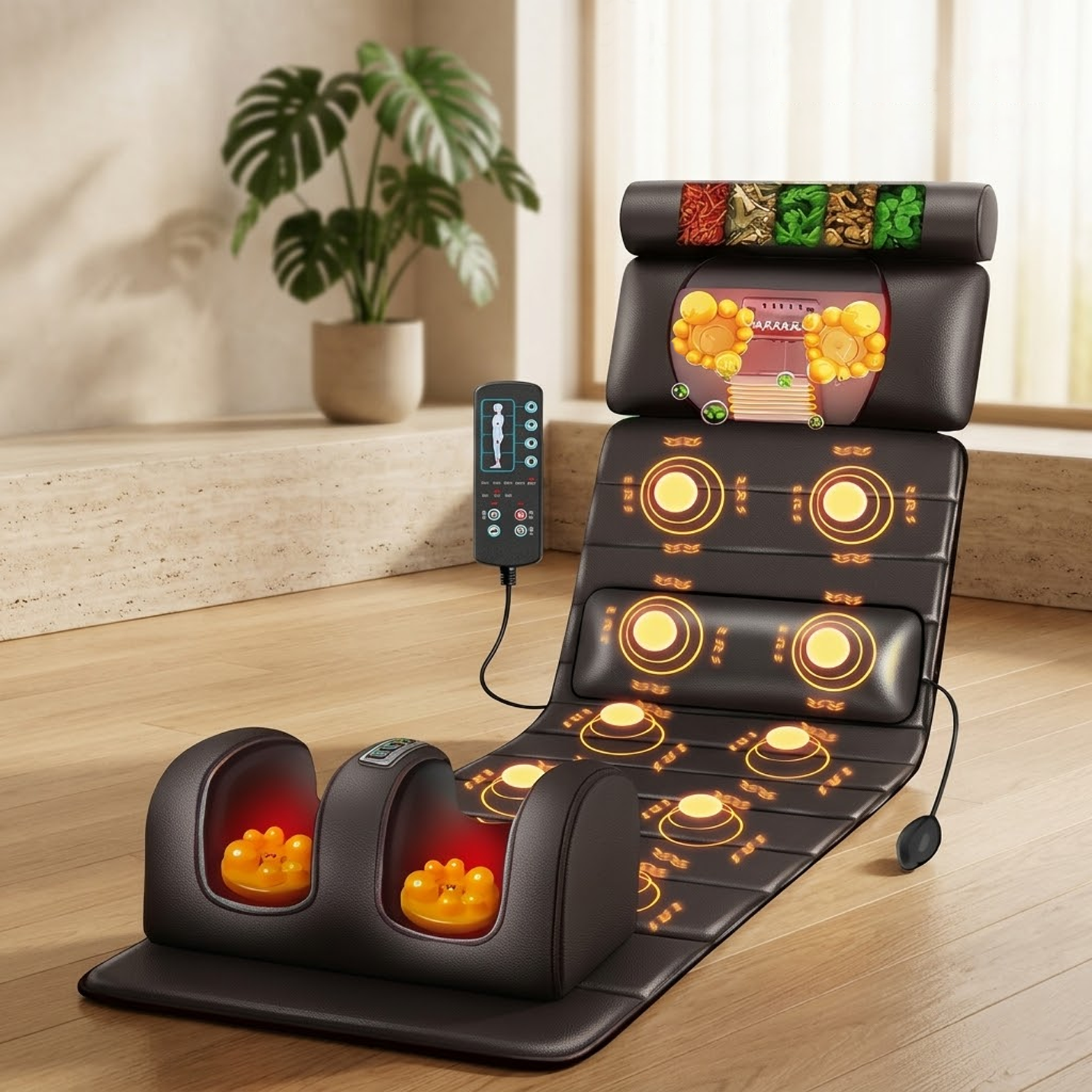 Full body heated massage mat with vibration therapy