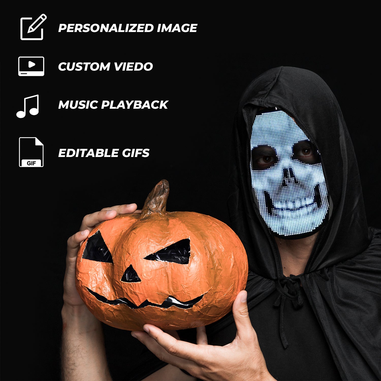 Glowing horror mask for night events