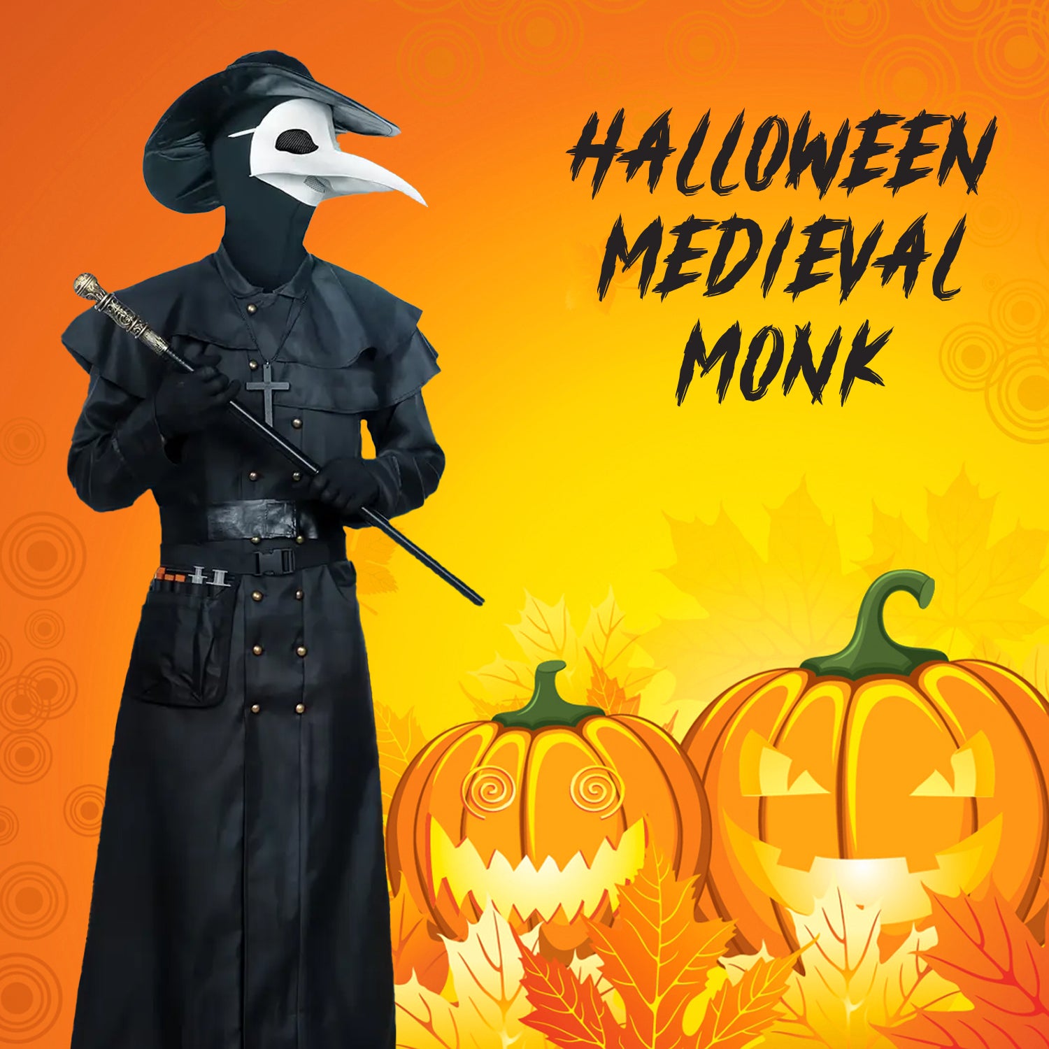 Gothic plague doctor cosplay costume