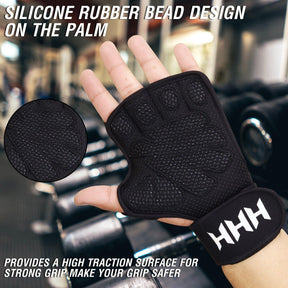 Gym Gloves Wrist Support - Weight Lifting Gym Gel padded Gloves strap