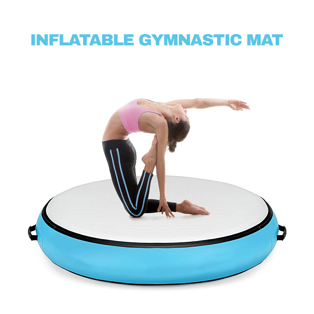 Inflatable Gym Mat UK - Gymnastic Mat Home Gym Round Thick Floor Tumbling Mat