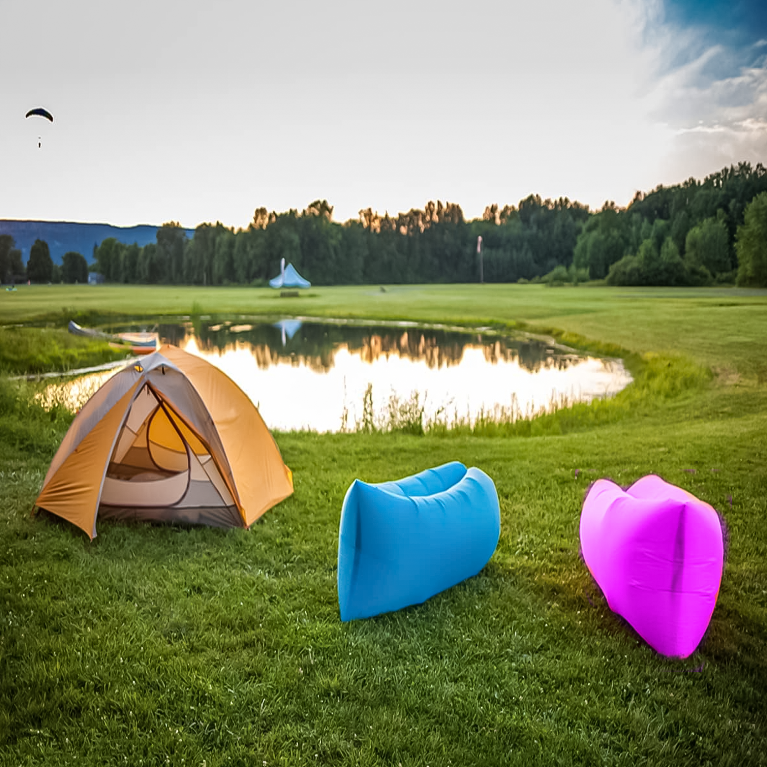 Inflatable camping bed