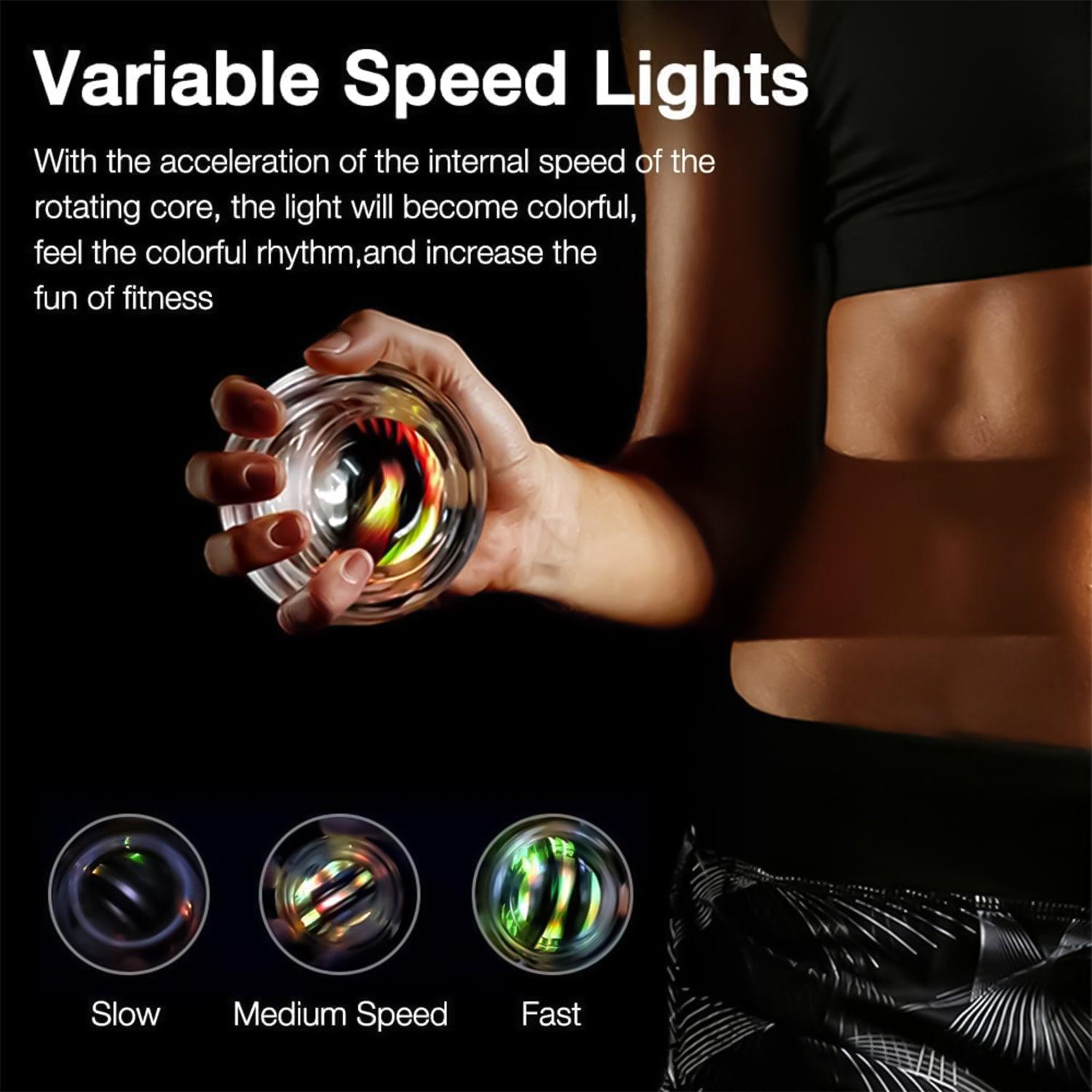 LED Gyroball Powerball Wrist Motion Wrist Gyro Ball Hand Trainer Power  Reinforced Portable Fitness Equipment Body Building Gyro