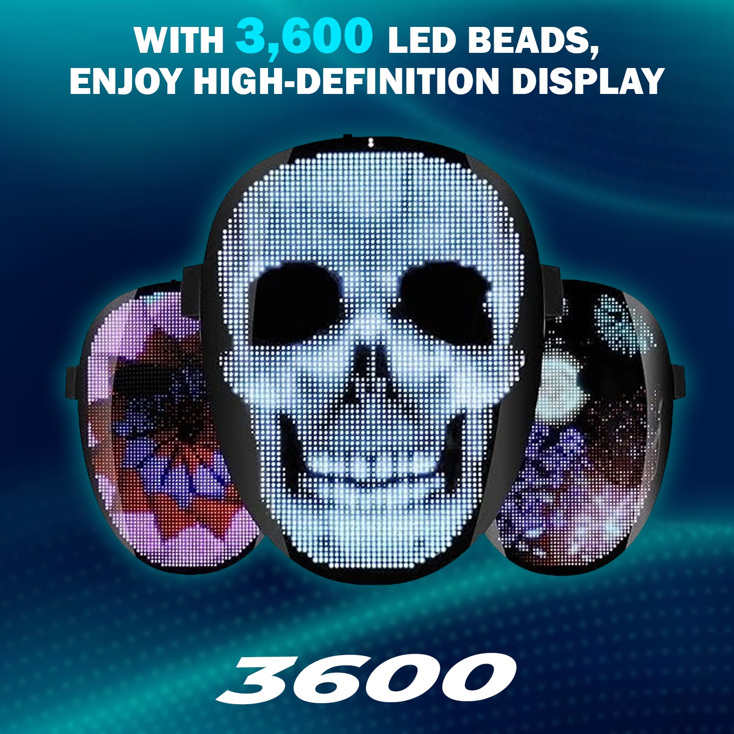LED Halloween mask with glowing lights