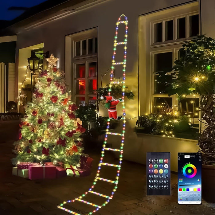 Home LED Ladder Lights - 9.8Ft Christmas Lights with Santa Claus 8 ...