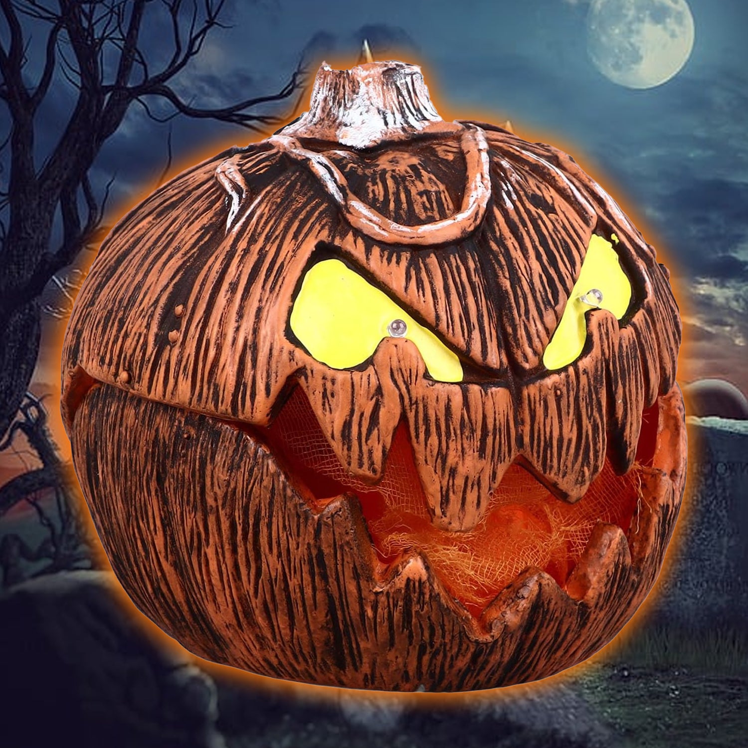 LED scary pumpkin light for Halloween night