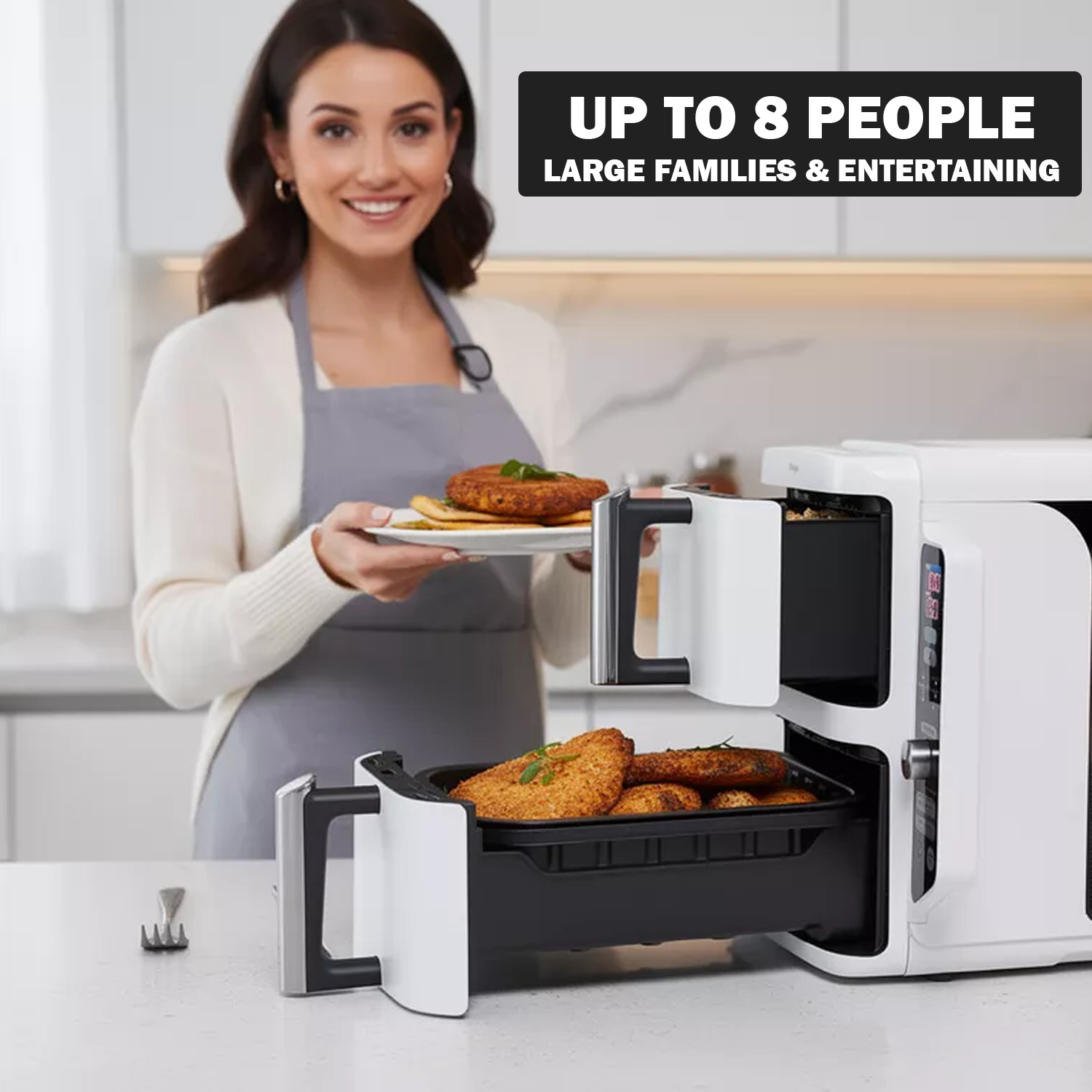 Large air fryer oven for baking, frying and grilling