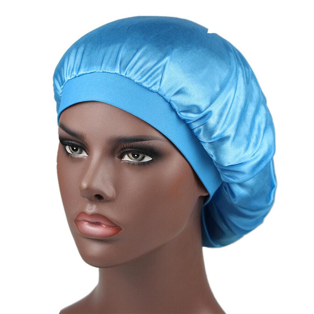 Light Blue Satin Hair Bonnet
