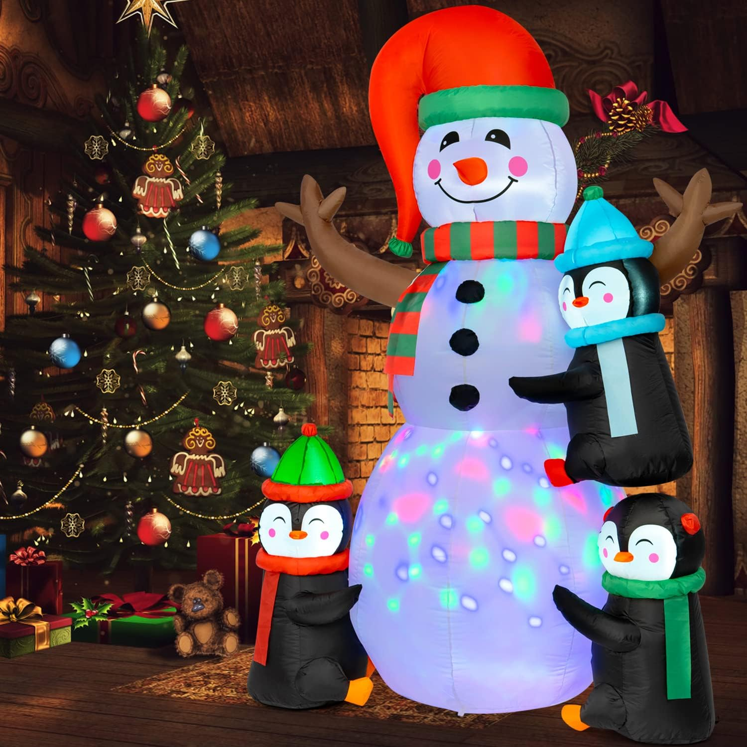 Light up snowman decoration for holiday display